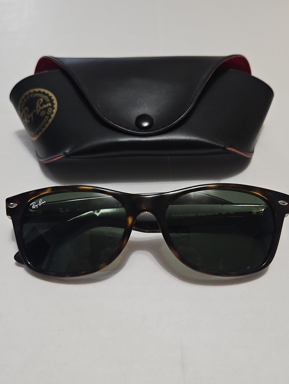 Ray-Ban RB2132 New Wafarer 902L 55 18 145 Sunglasses Tortoiseshell Frame W/Case